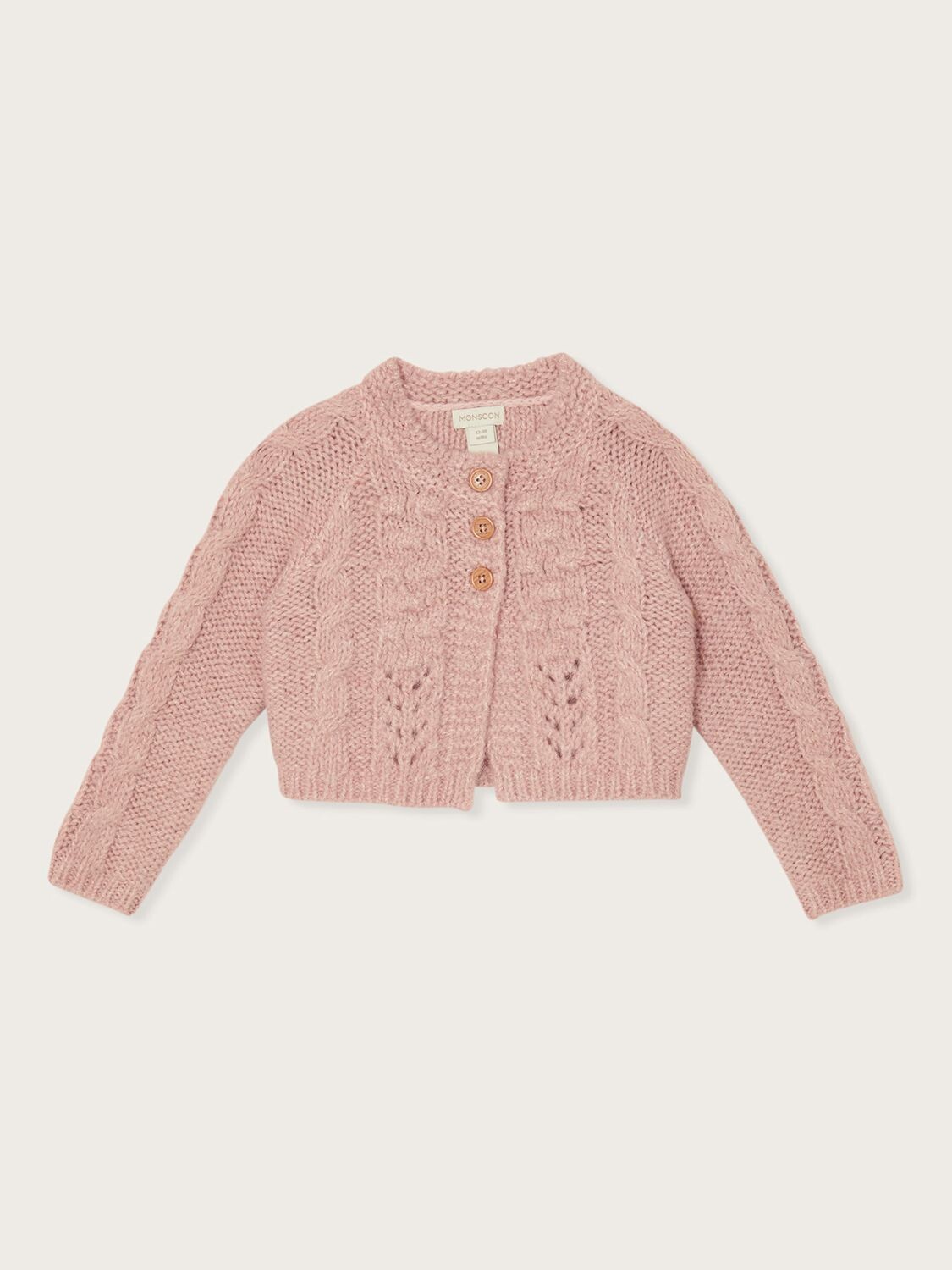 

Кардиган из смесовой шерсти Monsoon Baby, бледно-розовый