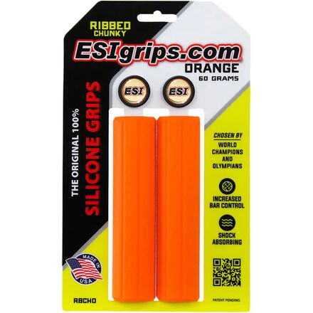Ребристая массивная ручка для горного велосипеда ESI Grips, оранжевый