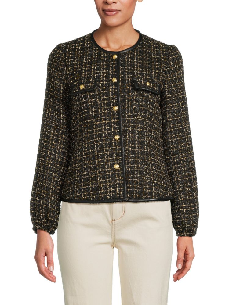 Твидовый пиджак Nanette Nanette Lepore, цвет Black Multi