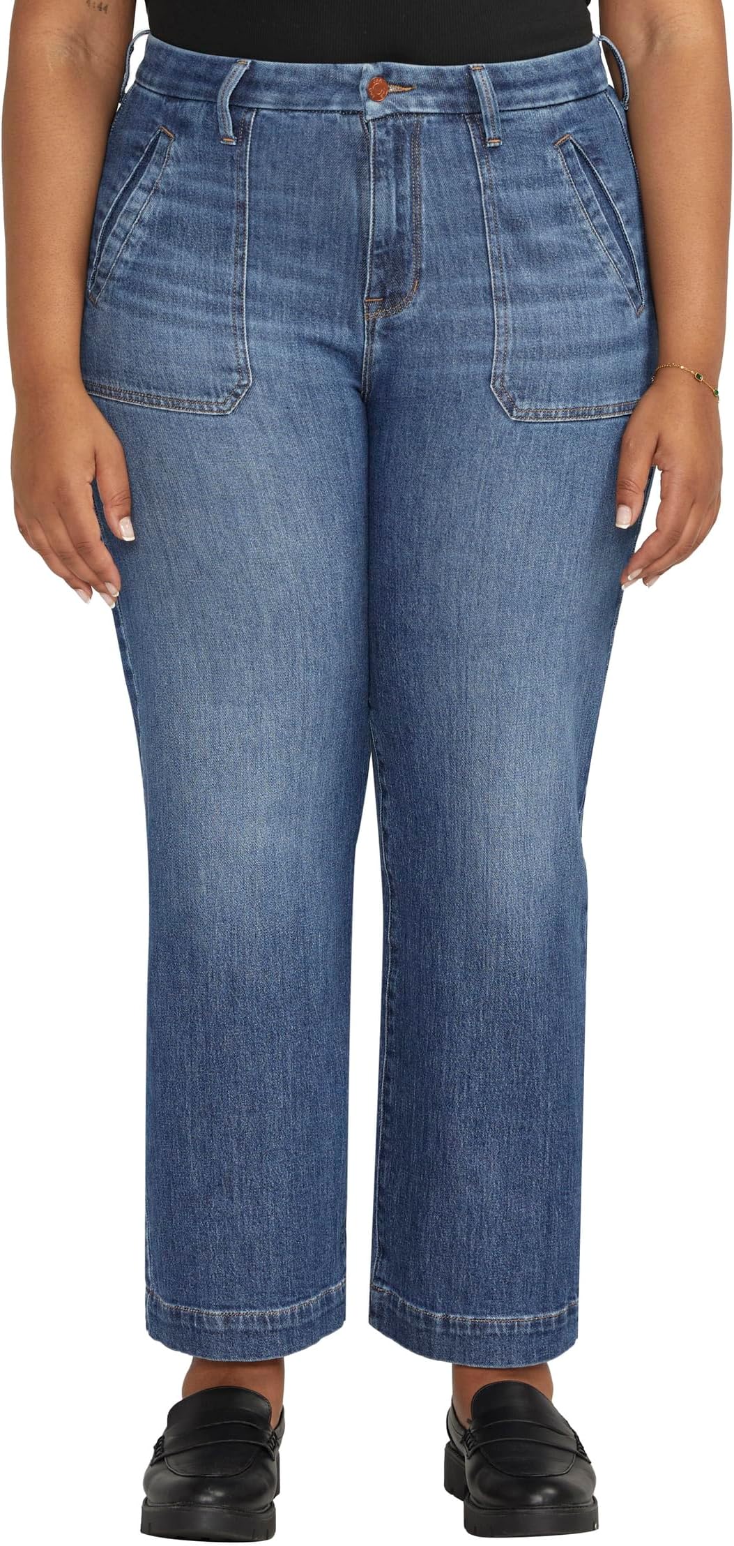 Джинсы Plus Size Sophia High-Rise Wide Leg Jeans Jag Jeans, цвет Tidal Blue