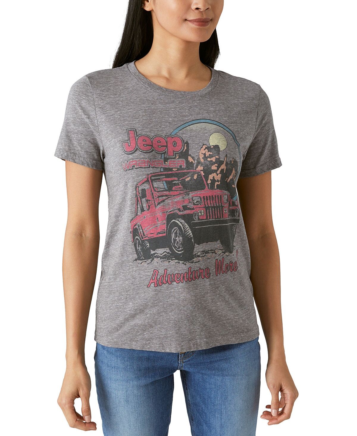 

Женская футболка свободного кроя с рисунком Jeep Lucky Brand