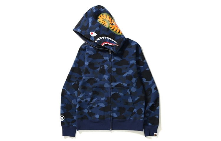 

Толстовка камуфляжная A Bathing Ape Bape Men Shark с капюшоном на молнии, синий