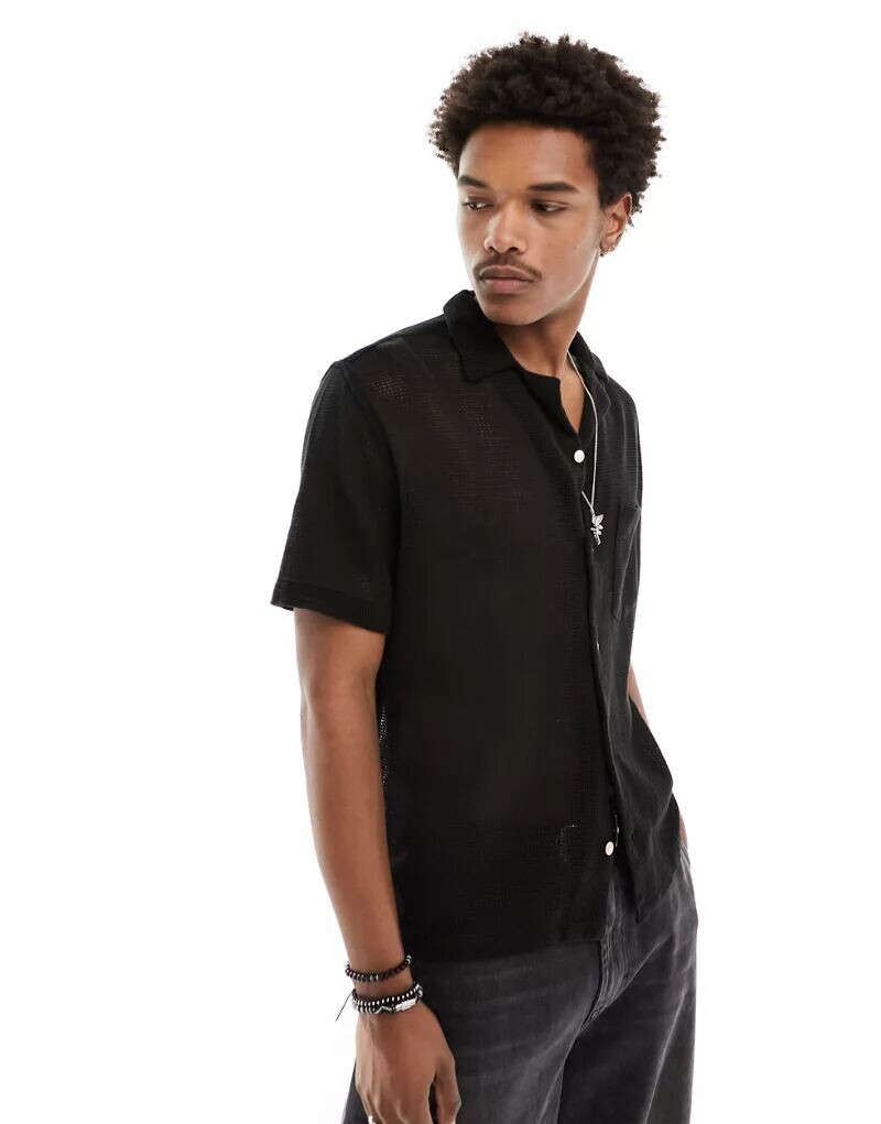 

Черная рубашка крючком AllSaints Sortie