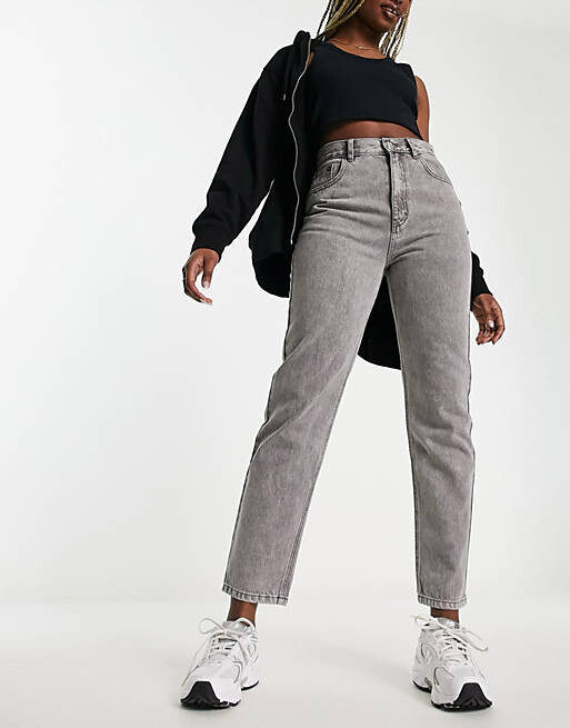 

Серые джинсы с завышенной талией Pull&Bear