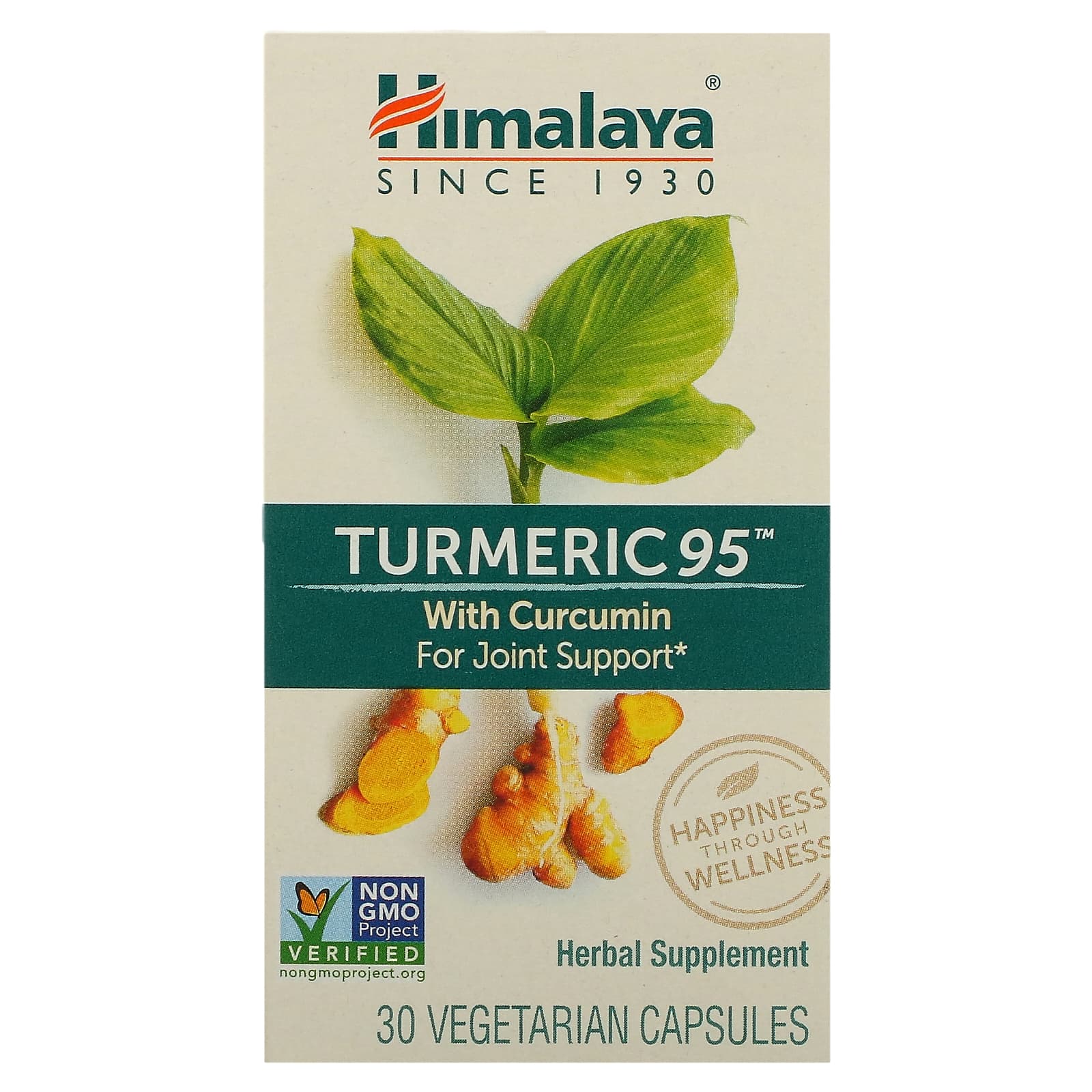 

Turmeric 95 с куркумином для поддержки суставов, 30 растительных капсул, Himalaya