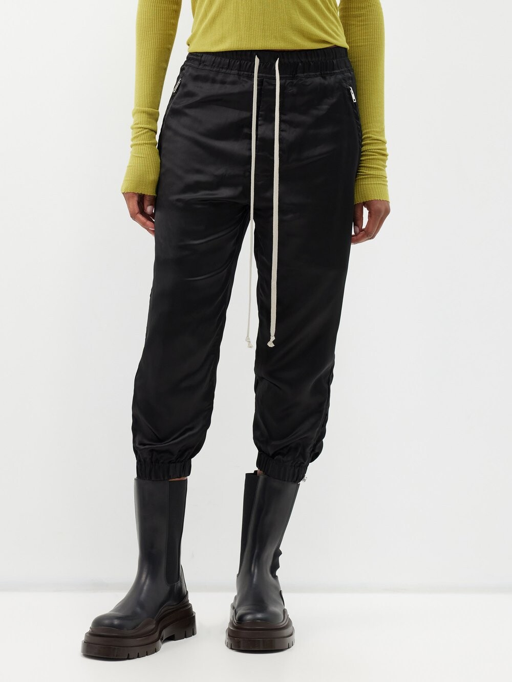 

Атласные брюки на кулиске Rick Owens, черный