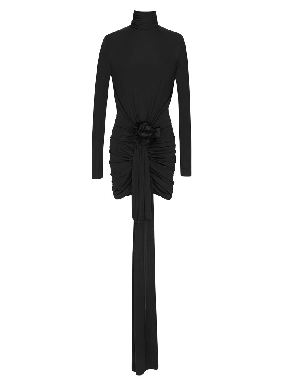 

Платье с драпировкой из блестящего трикотажа Saint Laurent