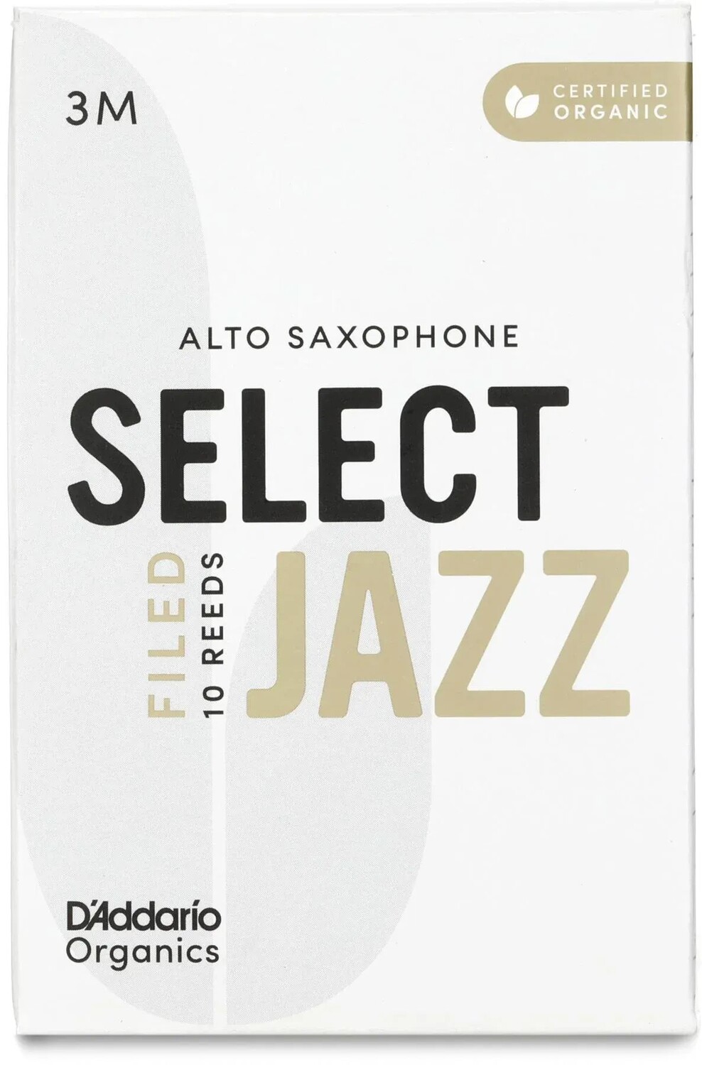 

D'Addario Organics Select Jazz Filed Трости для альт-саксофона — 3 средних размера (10 шт. в упаковке)