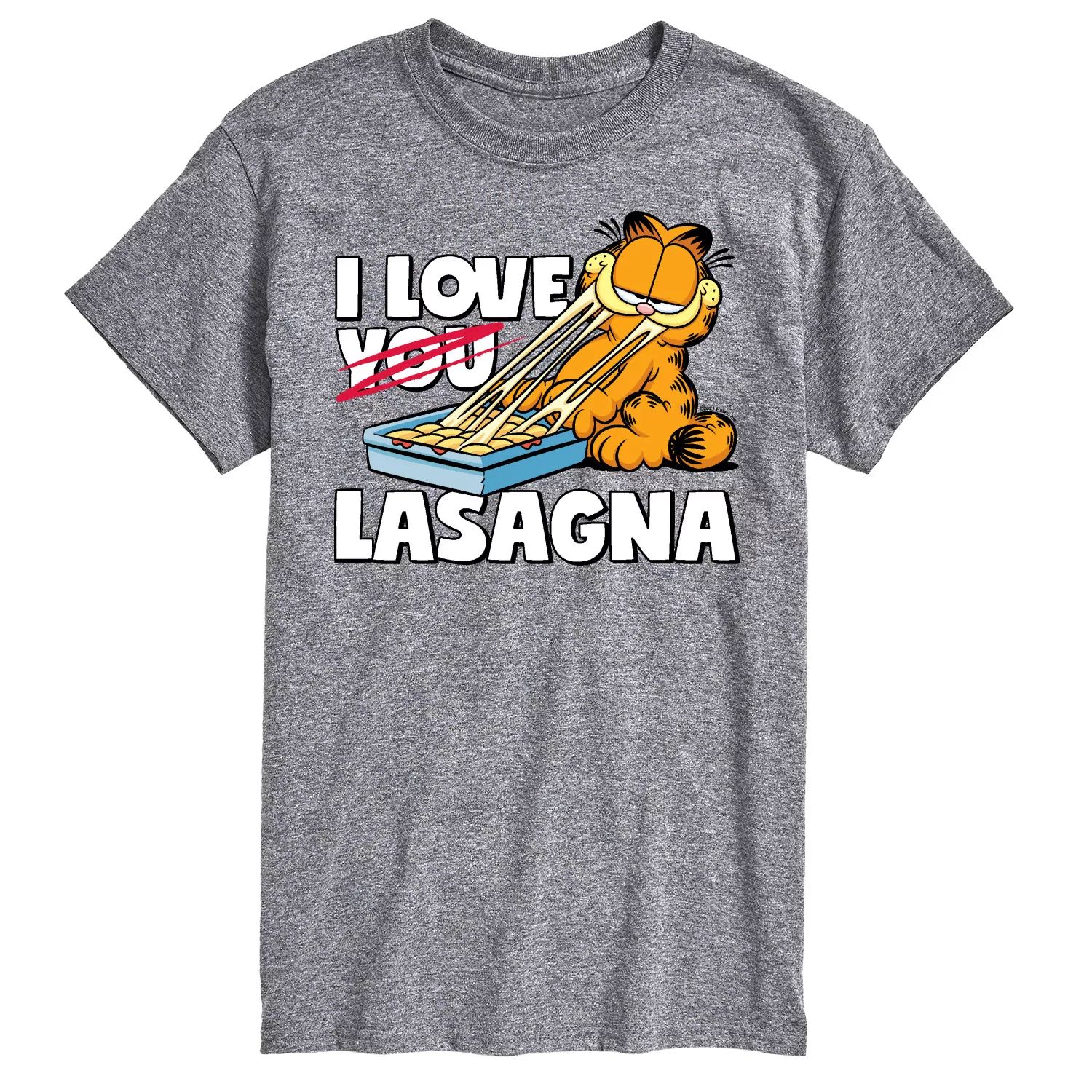 xbox игра microids garfield lasagna party Футболка Big & Tall Garfield I Love Lasagna Licensed Character, серый
