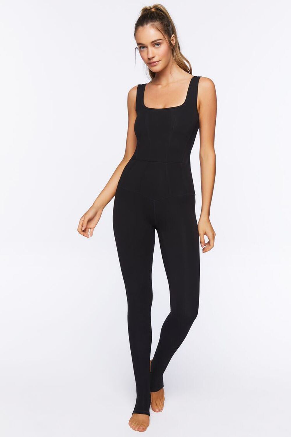 

Комбинезон Active без рукавов со штрипками Forever 21, черный
