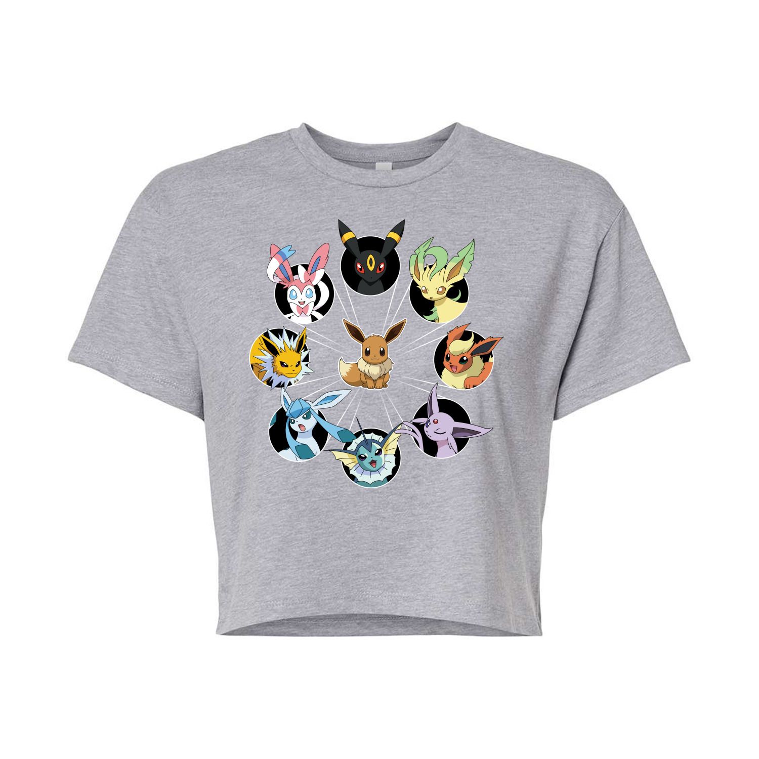 Укороченная футболка с рисунком Pokémon Eevee Evolution для юниоров Licensed Character
