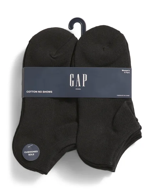 

Носки-невидимки из 6 пар хлопка The Gap, черный