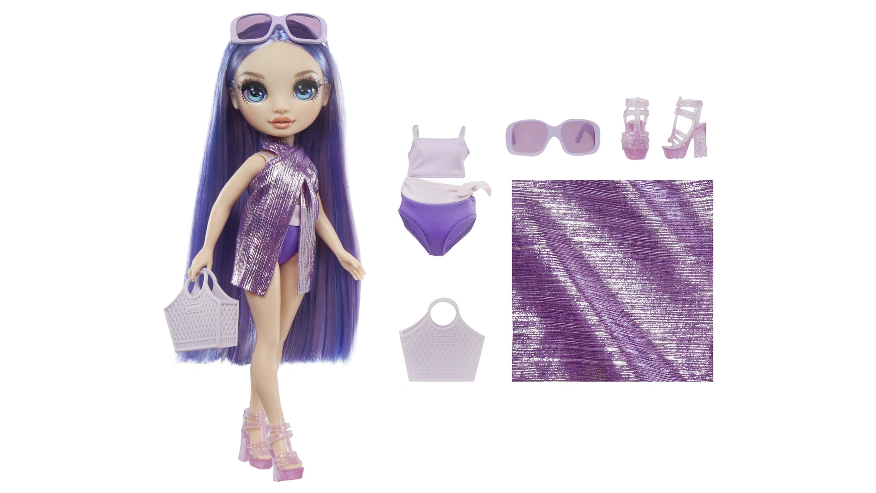 Модная кукла Rainbow High Swim & Style фиолетовый (фиолетовый) кукла rainbow high shadow моника вербена с аксессуарами