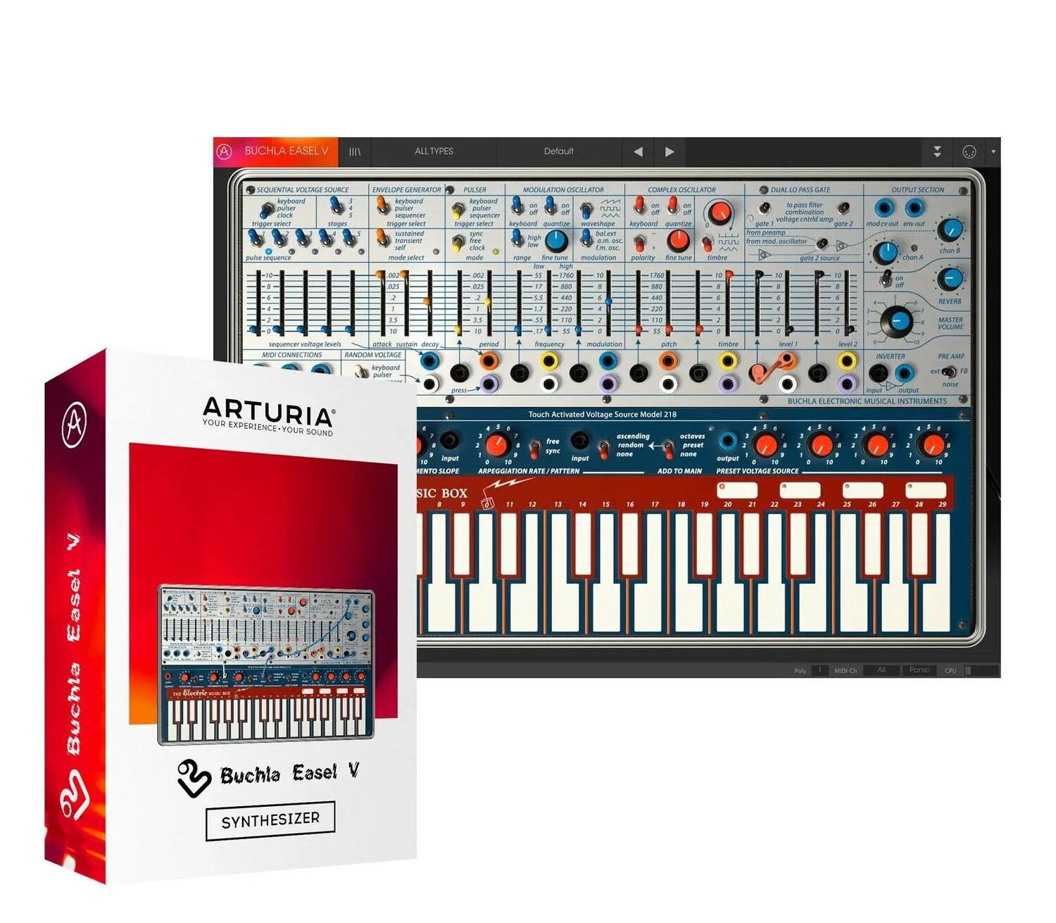 

Программный инструмент аналогового синтезатора Arturia Buchla Easel V