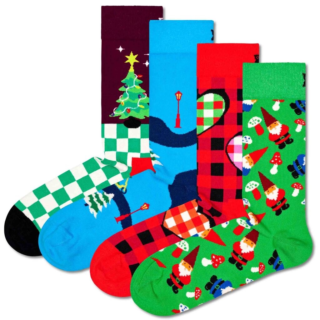 

Носки Happy Socks 4 НАБОРКА SANTA'S WORKSHOP GIFT, цвет green