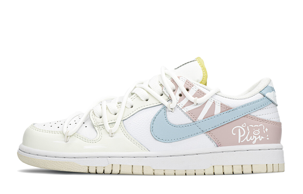 

Кроссовки Nike Dunk Skateboarding Shoes Women's Low-top Yellow/blue/pink, голубой, Синий, Кроссовки Nike Dunk Skateboarding Shoes Women's Low-top Yellow/blue/pink, голубой
