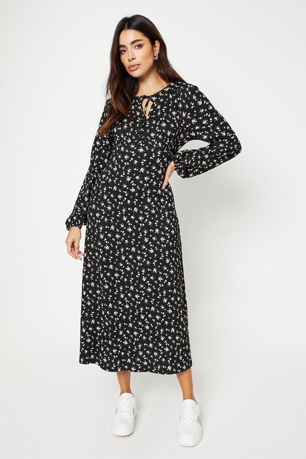 

Платье миди с моно завязкой спереди Dorothy Perkins, черный