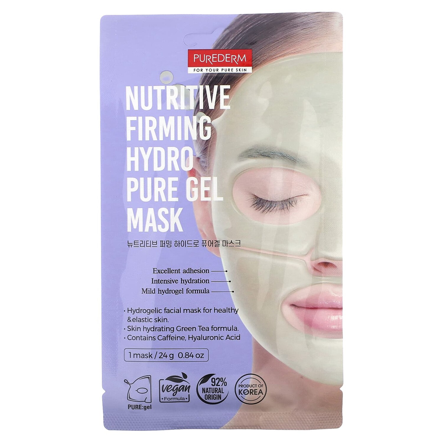 

Nutritive Firming Hydro Pure Gel Beauty Mask, 1 тканевая маска, 24 г (0,84 унции), Purederm