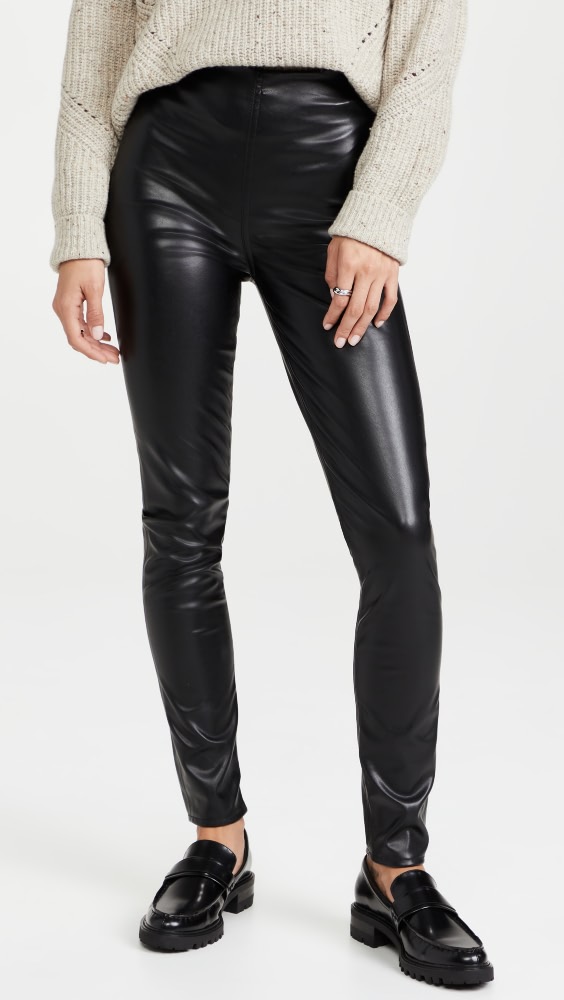 

Джинсы Rag & Bone Nina Faux Leather Pull On Skinny, черный