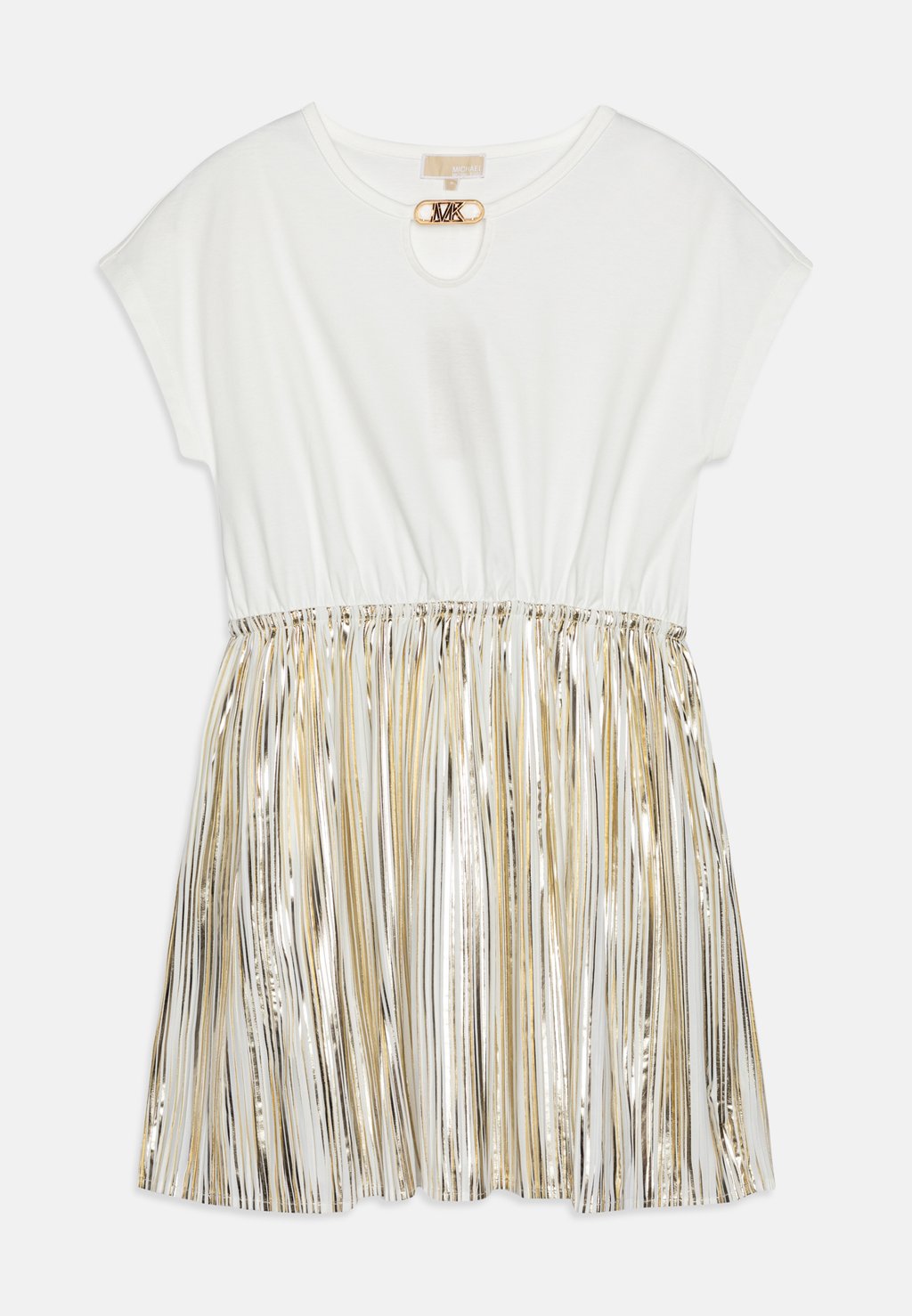 Платье из джерси DRESS Michael Kors Kids, цвет off-white/gold