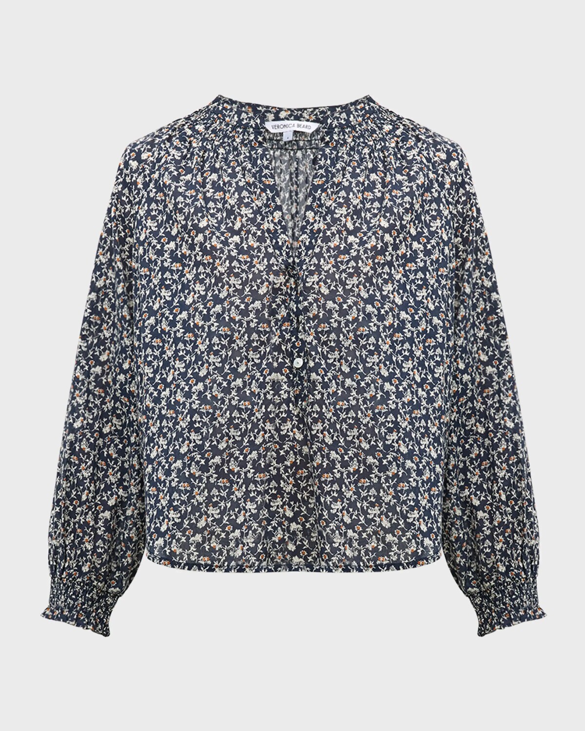 

Топ Pienza с цветочным принтом Veronica Beard, цвет Navy Multi