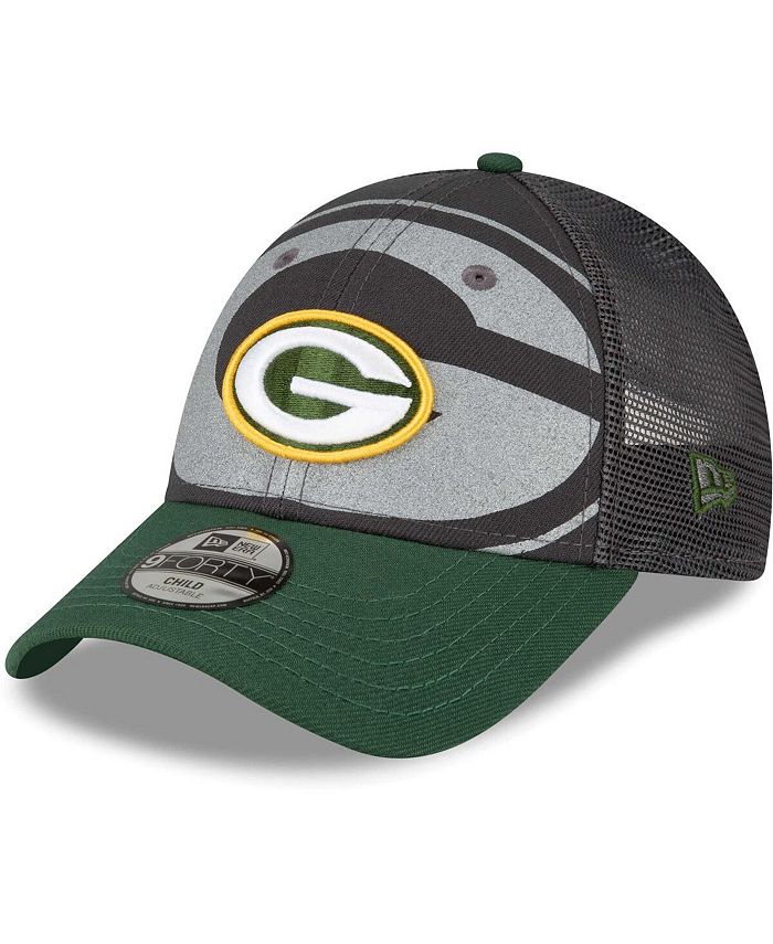 Гибкая кепка Big Boys and Girls Графитовый Green Bay Packers Reflect 9Forty New Era, серый кепка с логотипом модели 9forty new era фиолетовый