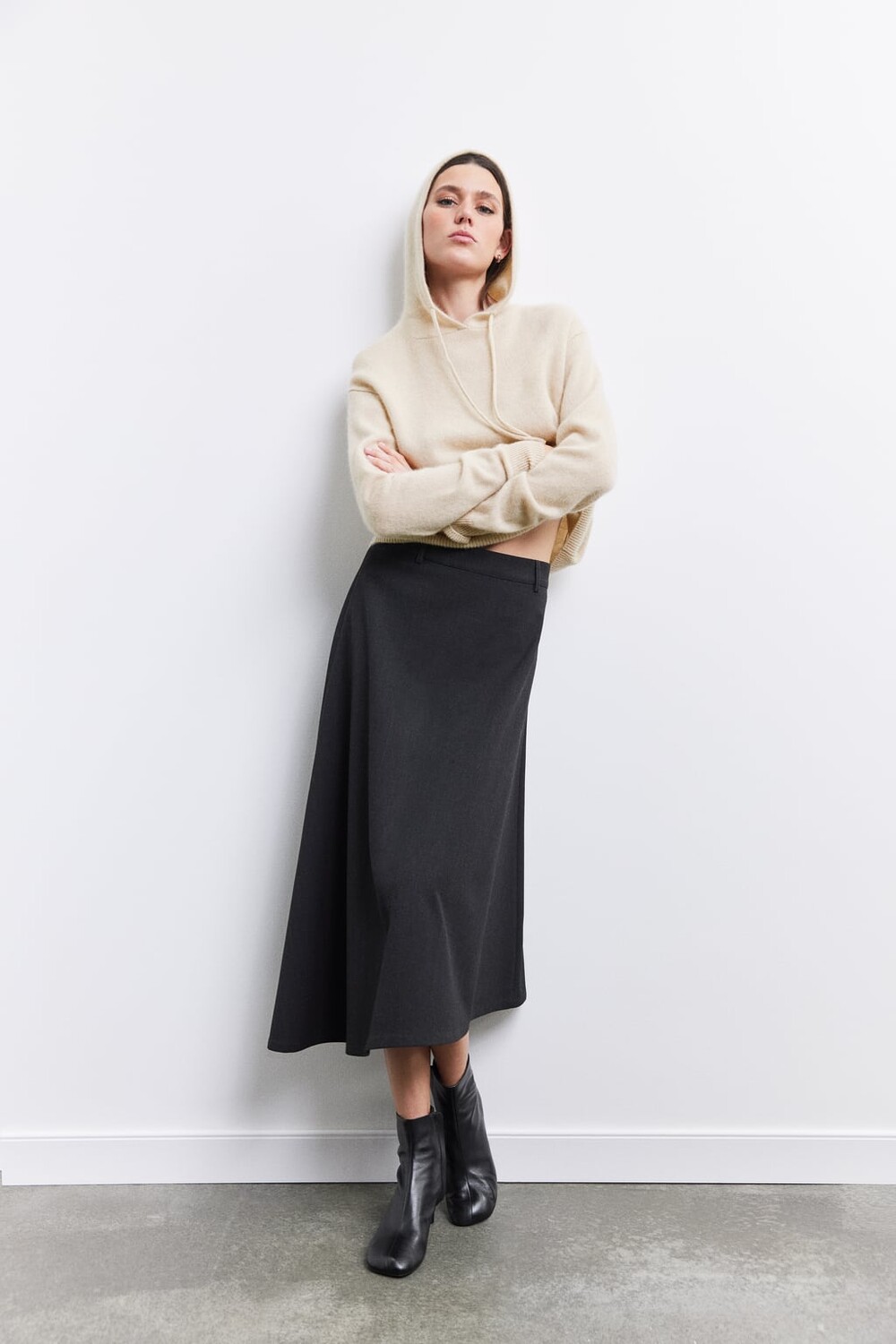 

Толстовка из смесового кашемира ZARA, темно-бежевый