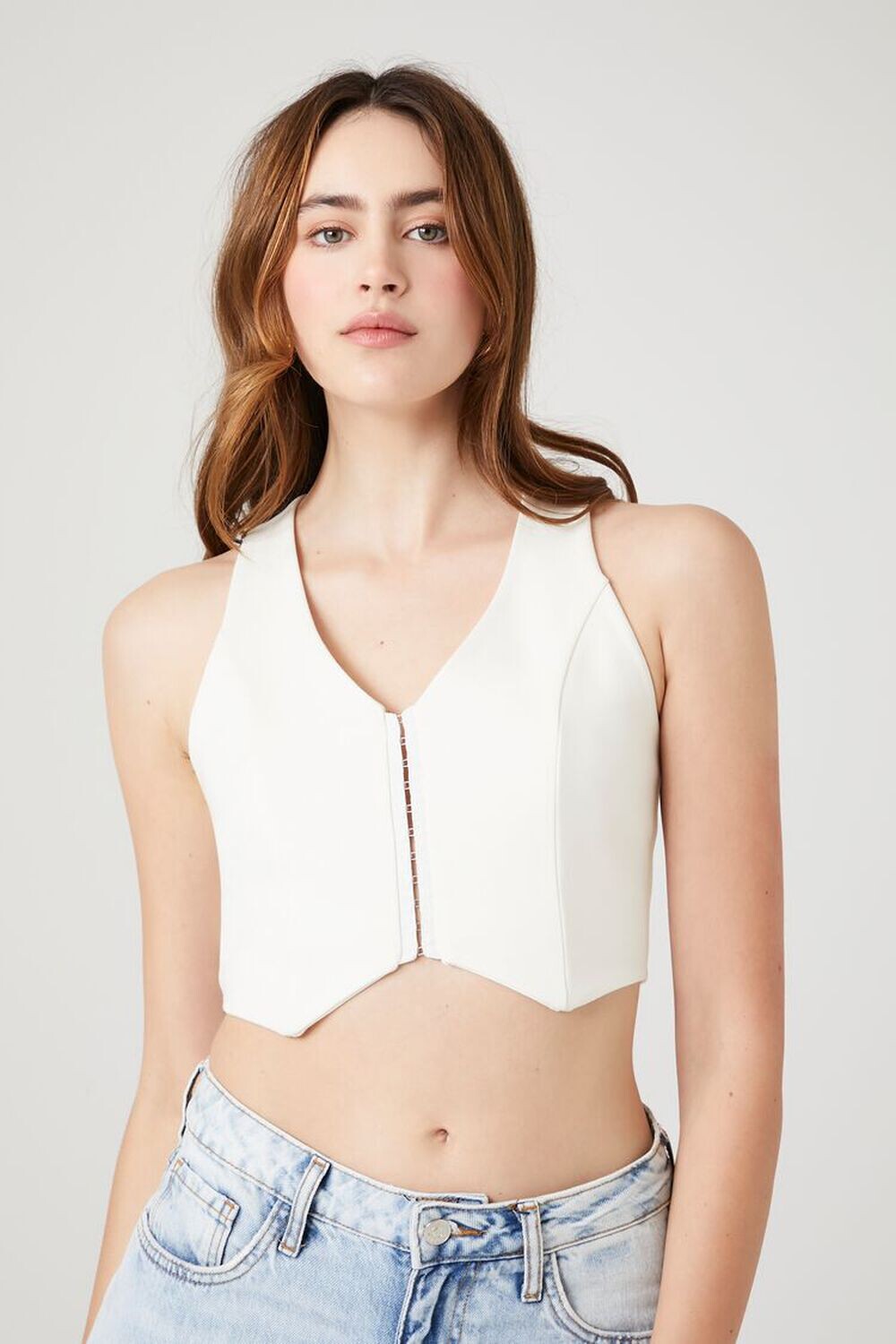 

Майка на крючках Forever 21, белый
