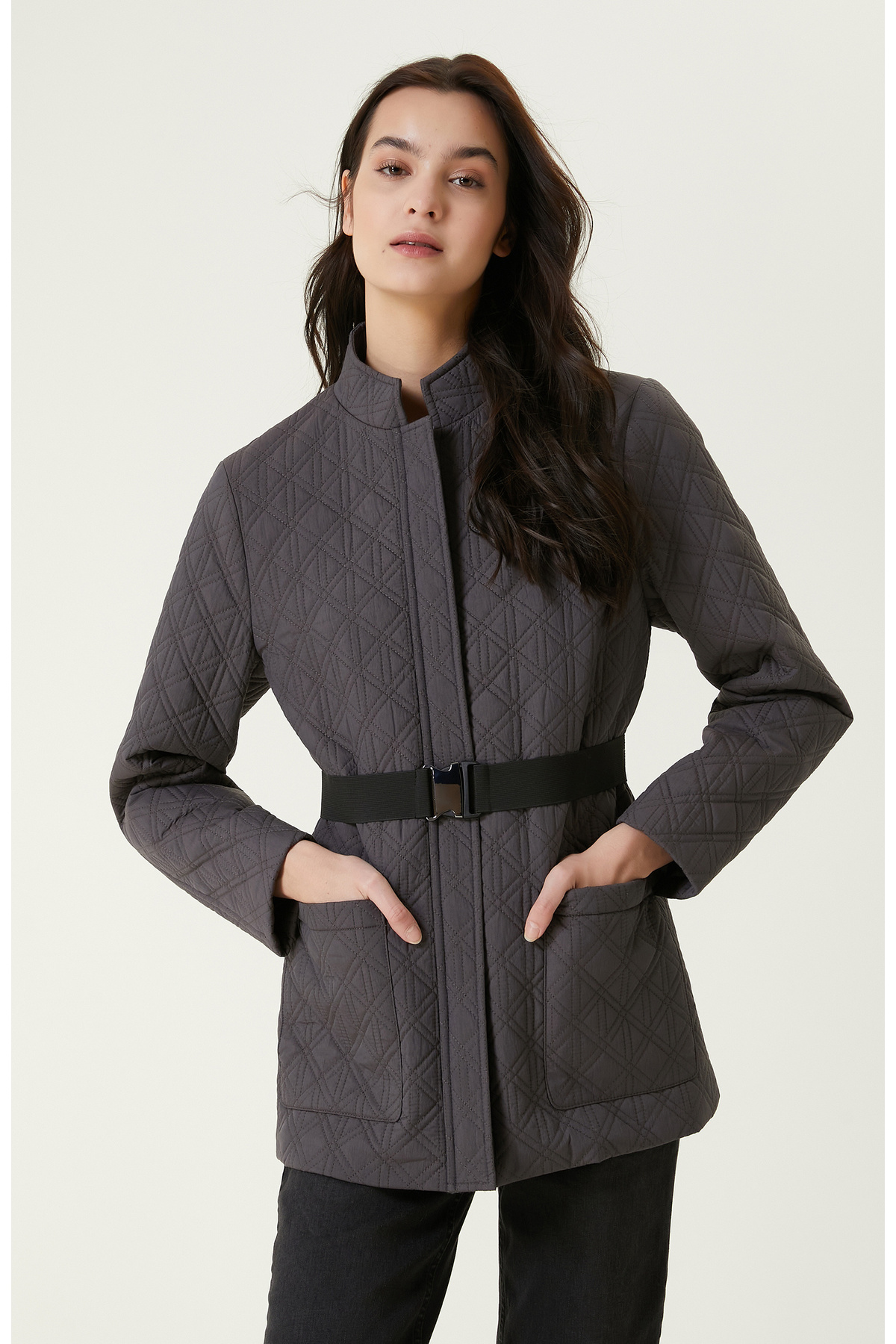 куртка женская антрацитовая Антрацитовая куртка Network, серый