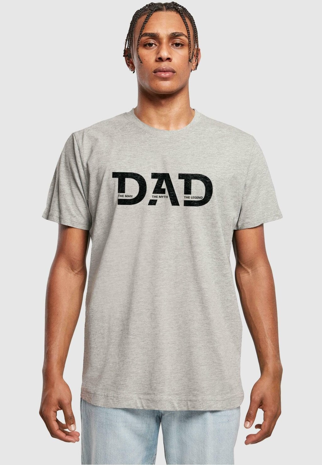 Футболка с принтом FATHERS DAY THE MYTH THE LEGEND Merchcode, цвет heather grey