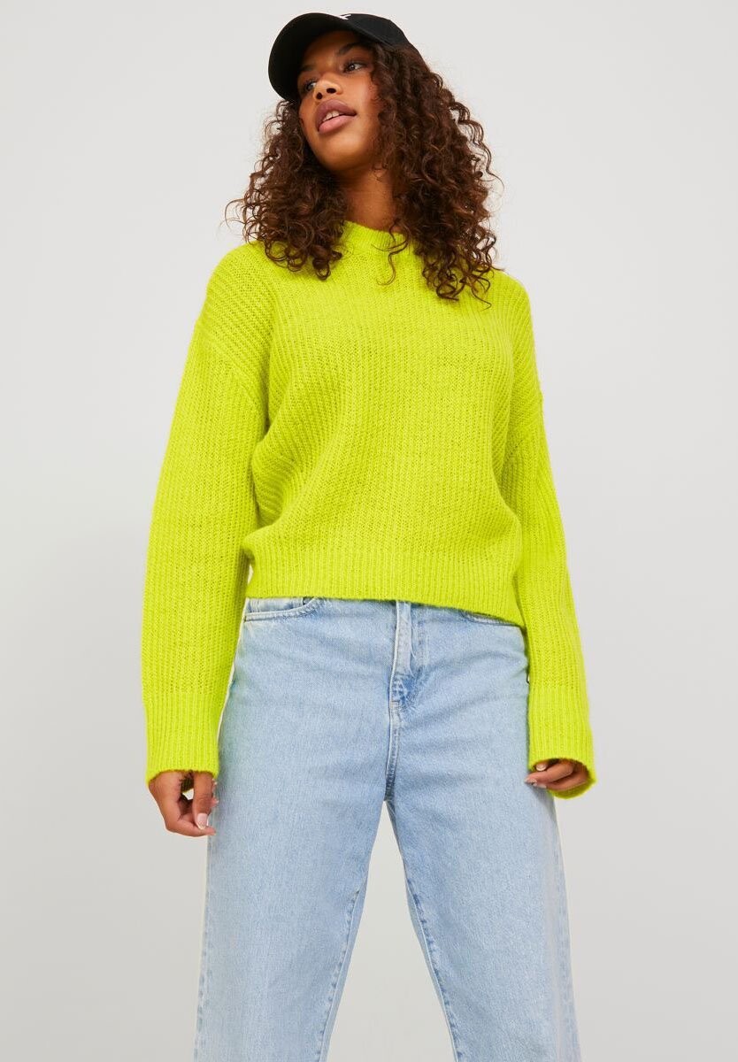 

Свитер JJXX Jjember Fluffy Crew Neck, лаймовый пунш
