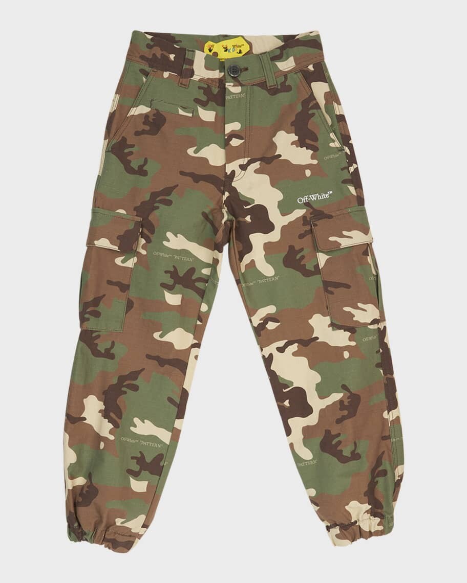 

Брюки в полоску с камуфляжным принтом для мальчика, размеры 4–12 Off-White