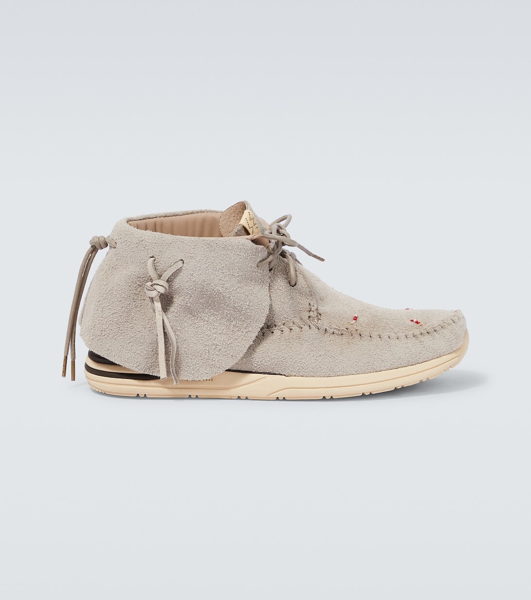 

Замшевые мокасины FBT с бахромой Visvim, серый