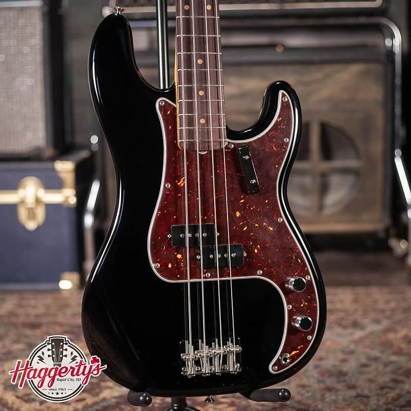 

Басс гитара Fender American Vintage II 1960 Precision Bass - Black with Vintage-Style Brown Hardshell Case