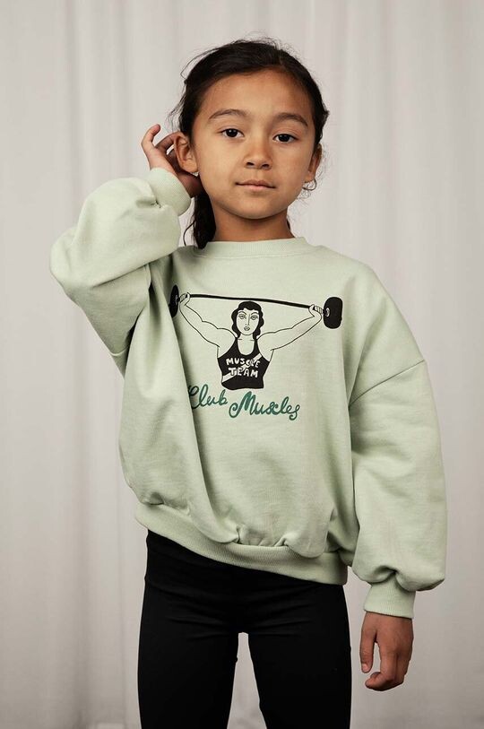 

Детская хлопковая толстовка Club Muscles Mini Rodini, зеленый