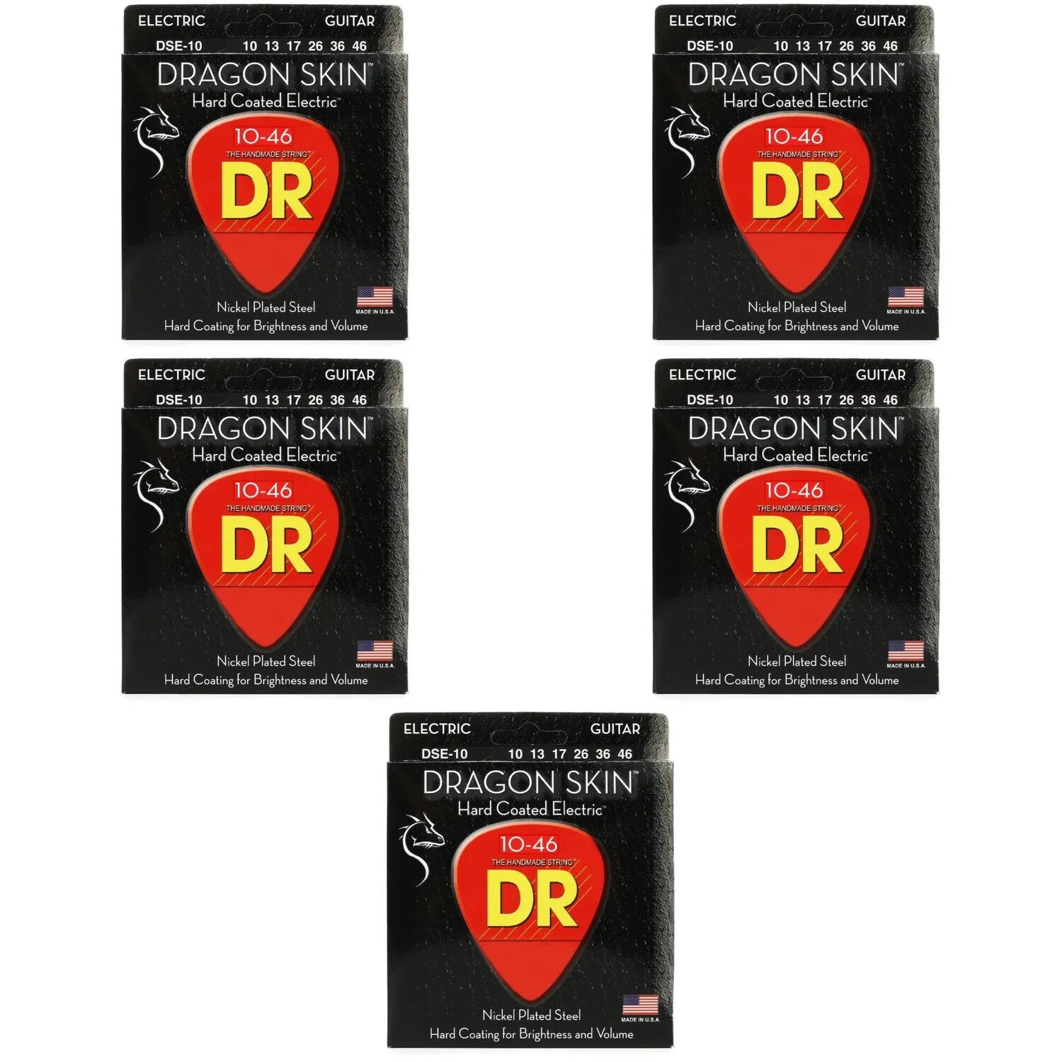 

Струны для электрогитары DR Strings DSE-2/10 Dragon Skin K3 с покрытием — .010-.046, средние, 5 шт.