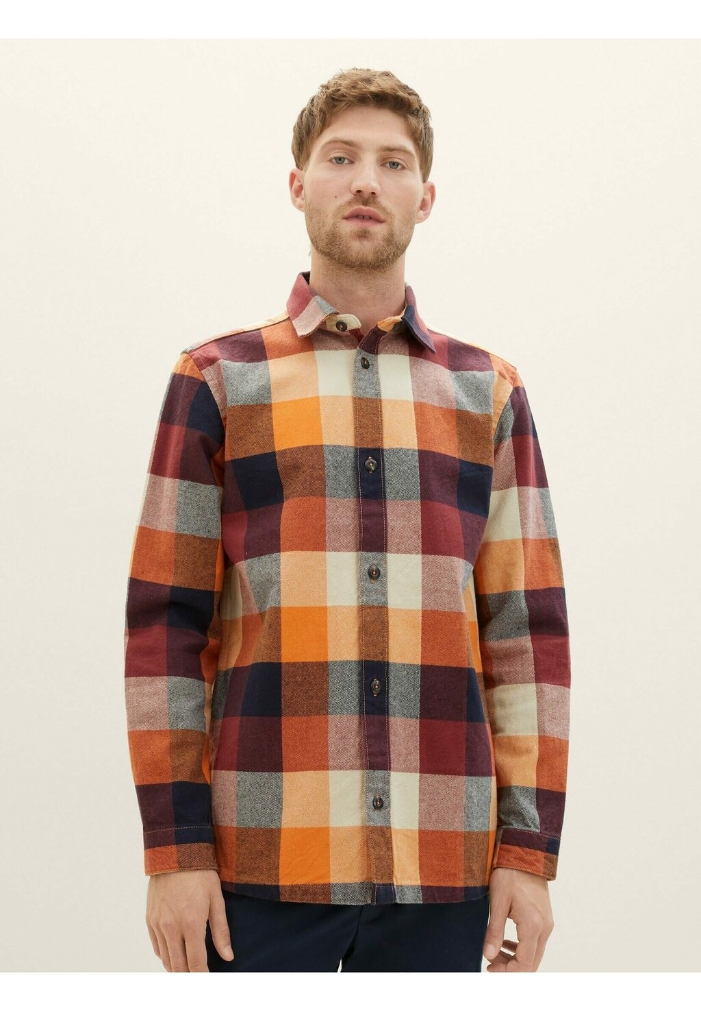 

Топ TOM TAILOR, цвет orange colorful block check