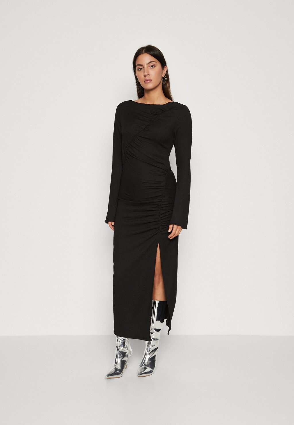 

Платье из джерси Onlhillary Ruching Midi Dress ONLY, черный