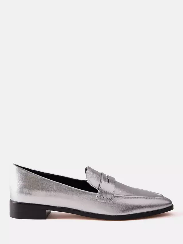 

Лоферы Mint Velvet Leather Pointed, серебряный