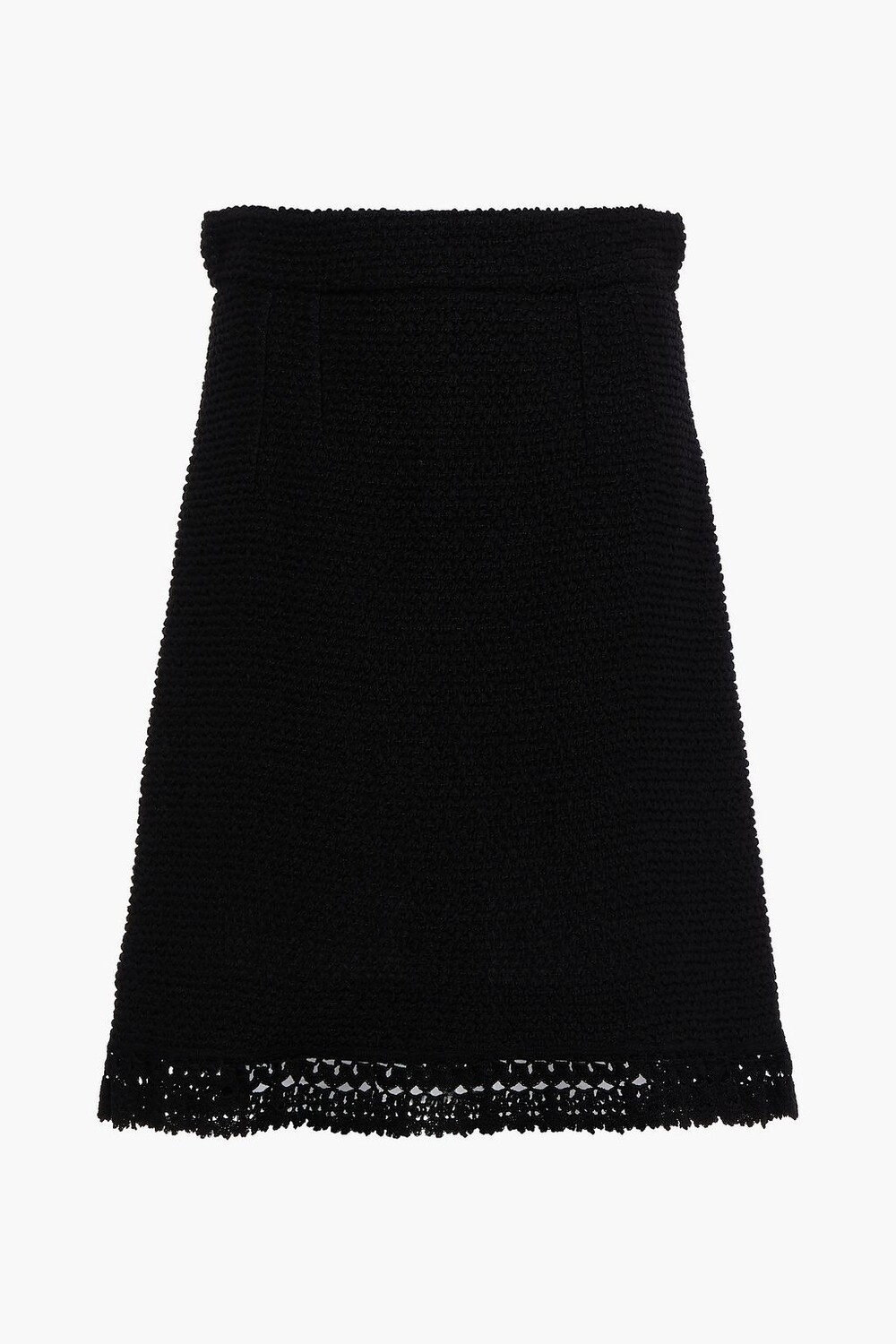 

Юбка букле из смесовой шерсти, отделанная крючком DOLCE & GABBANA, черный