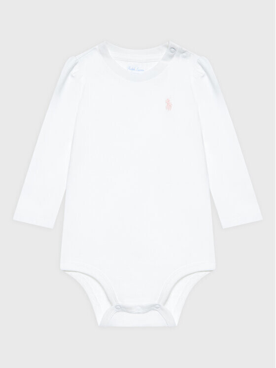 

Детское боди стандартного кроя Polo Ralph Lauren, белый
