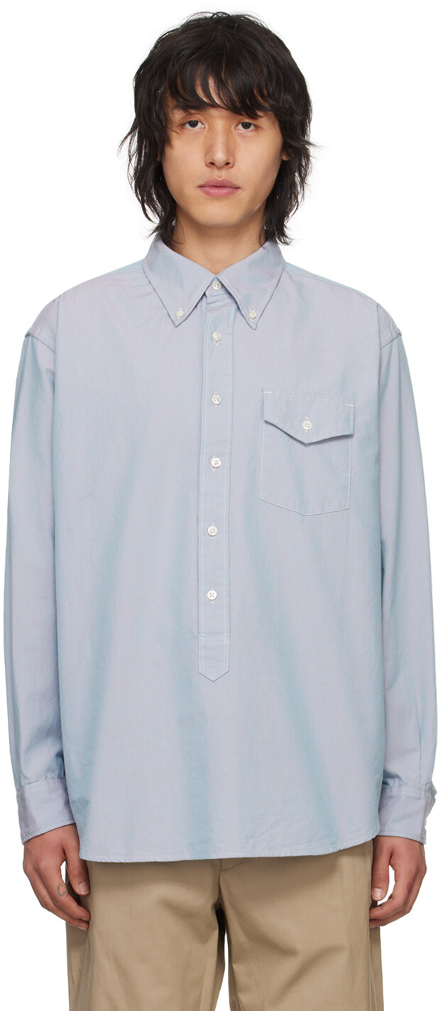 

Синяя переливающаяся рубашка Engineered Garments