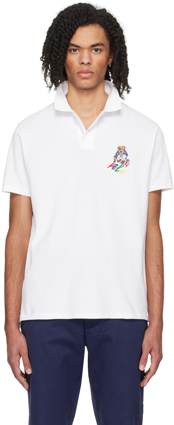 

Белая футболка-поло с медведем Polo Ralph Lauren, цвет White