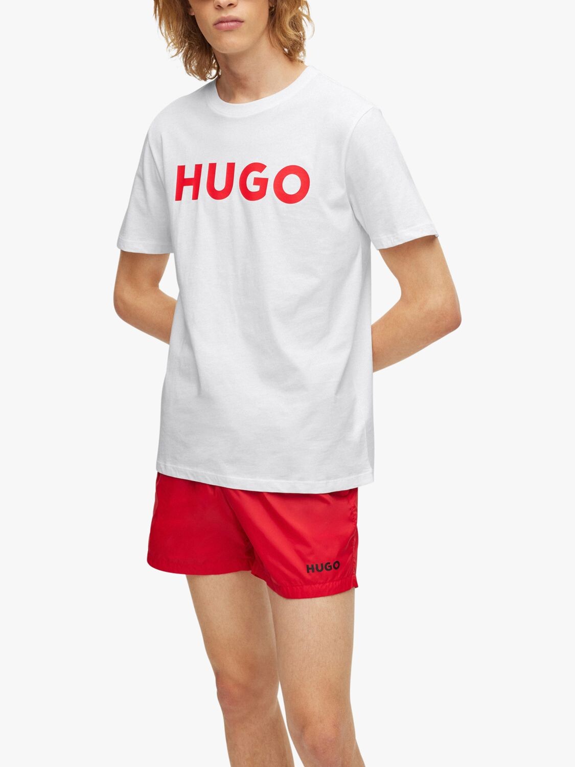 

Футболка с логотипом HUGO Dulivio, белая, Белый