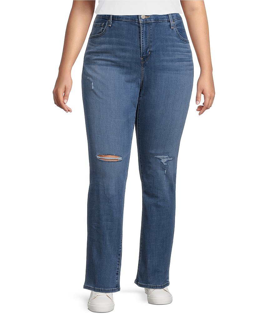 Прямые джинсовые джинсы Levi's размера 724 с высокой талией, синий