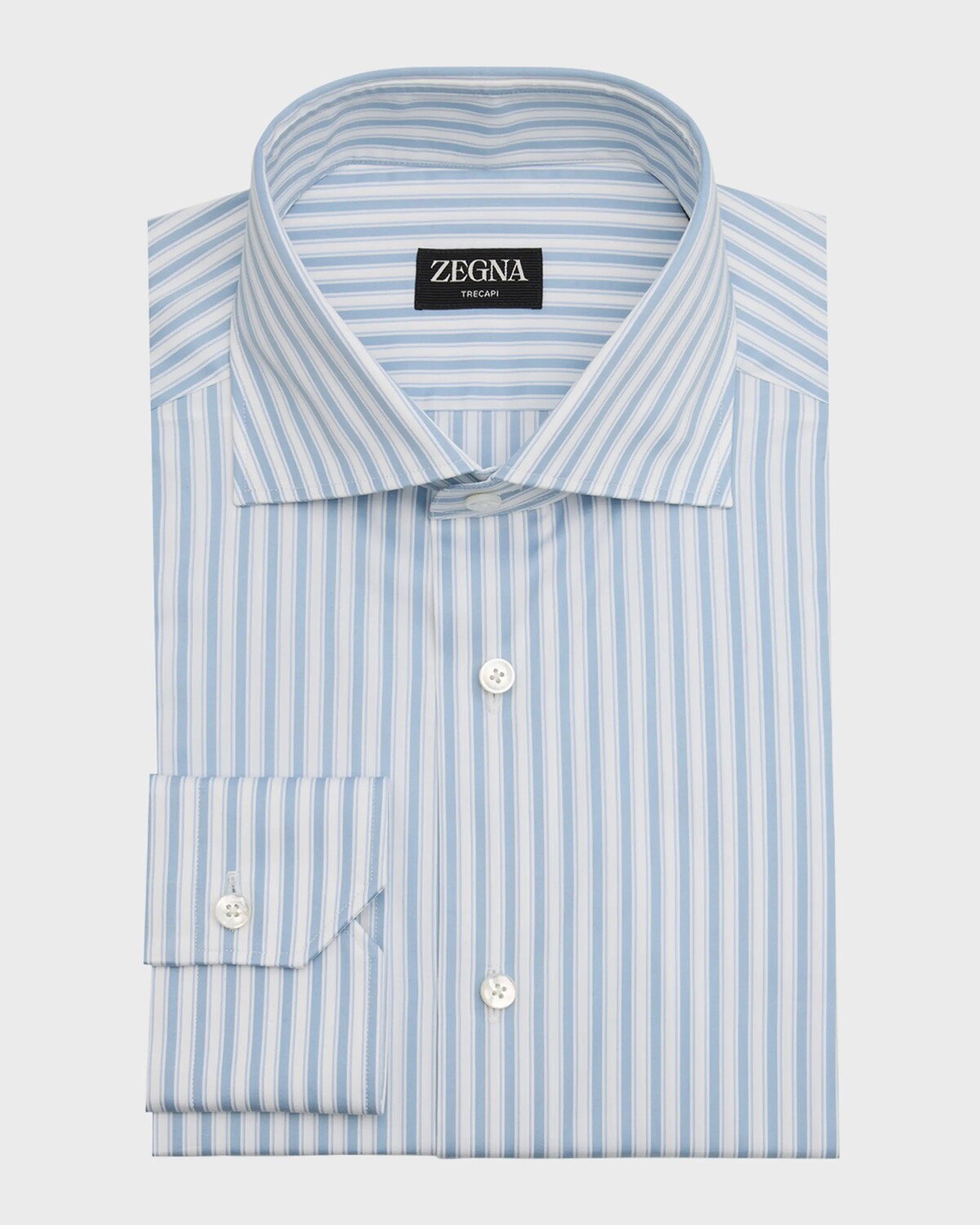 

Мужская классическая рубашка из хлопка Trecapi в крупную полоску Zegna, цвет Br Blustrp