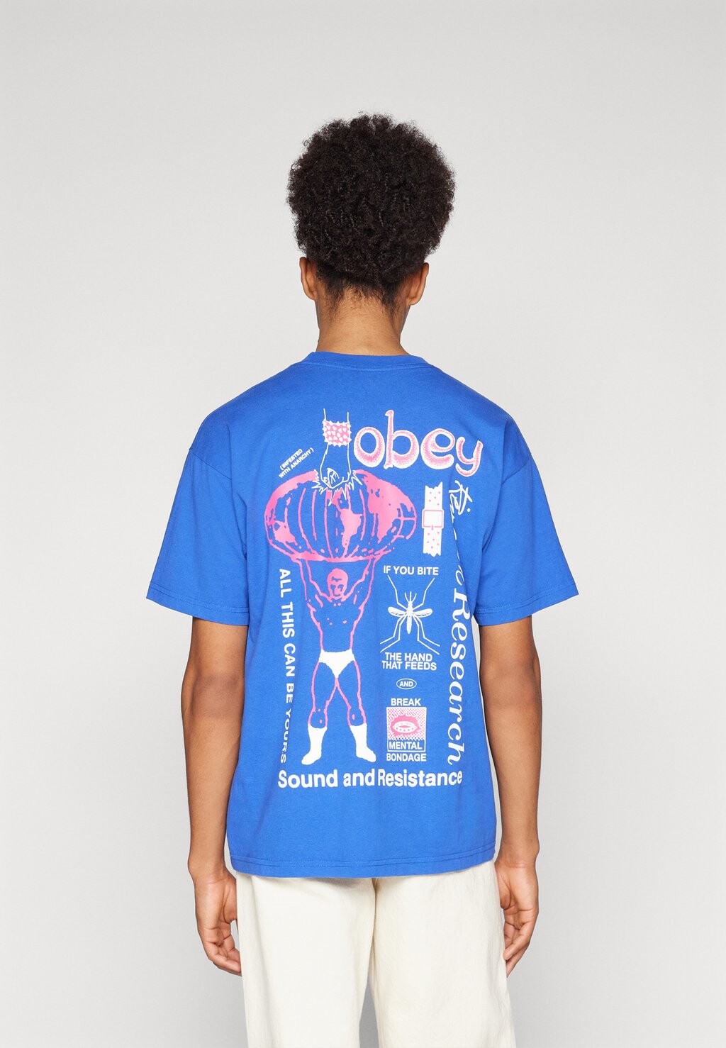

Футболка с принтом BREAK MENTAL BONDAGE UNISEX Obey Clothing, цвет surf blue
