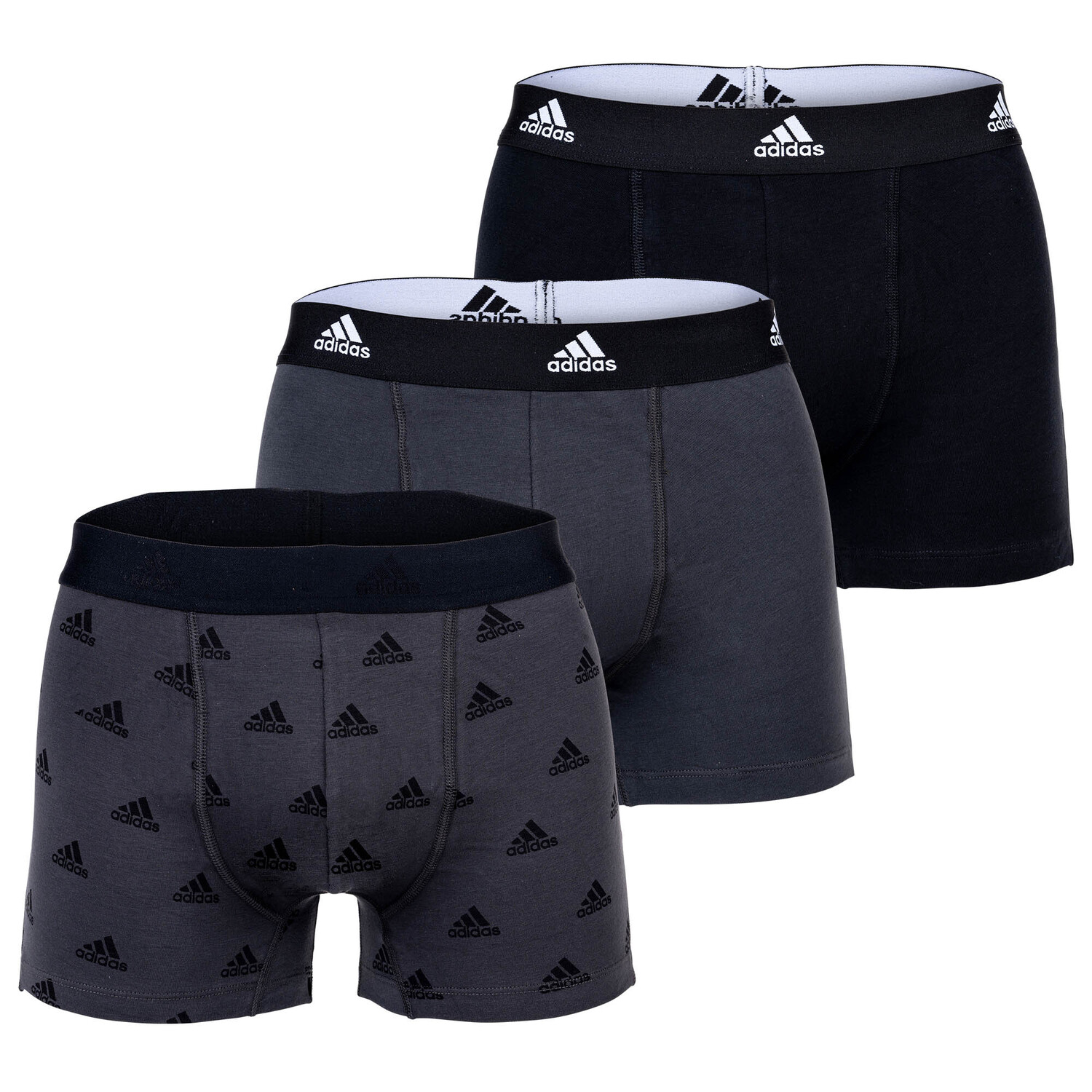 Боксеры adidas Boxershort 3 шт, серо-черный