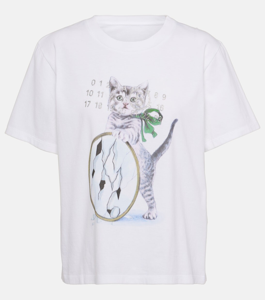 

Футболка из хлопкового джерси с принтом Mm6 Maison Margiela, белый