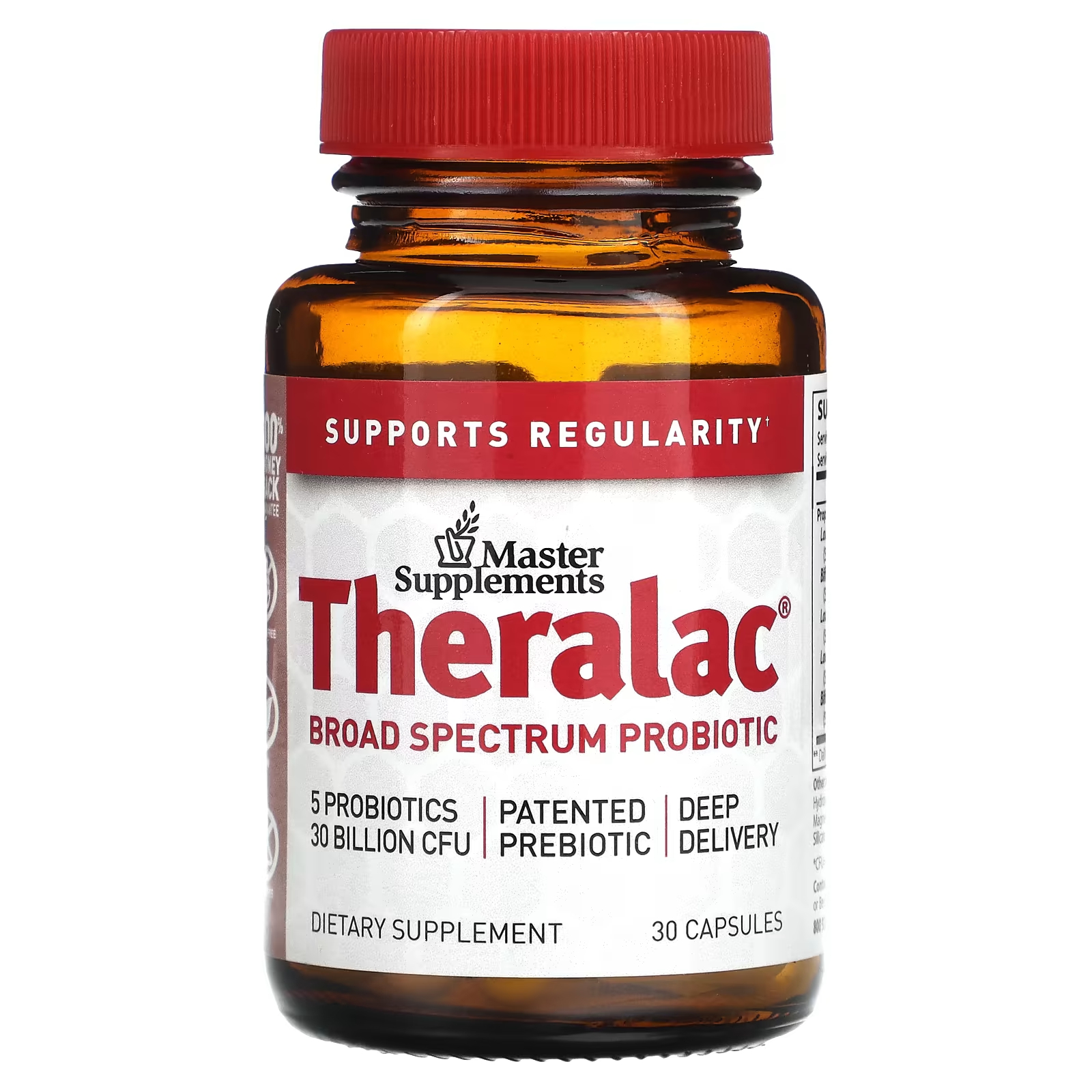 Пробиотик Master Supplements Theralac широкого спектра действия, 30 капсул kongka herb бад линчжи рейши широкого спектра действия 60 капсул
